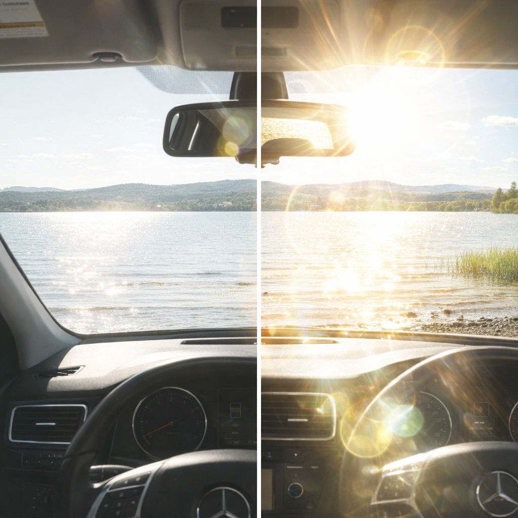 Compara&ccedil;&atilde;o antes/depois do reflexo